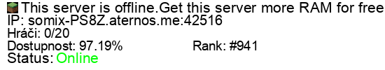 Server status banner