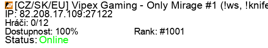 Server status banner