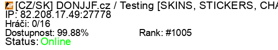 Server status banner