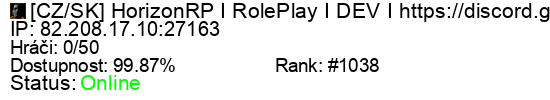 Server status banner