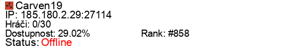 Server status banner