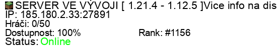 Server status banner