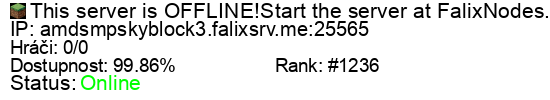 Server status banner