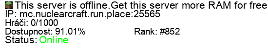 Server status banner