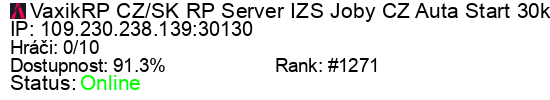 Server status banner