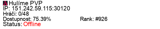 Server status banner